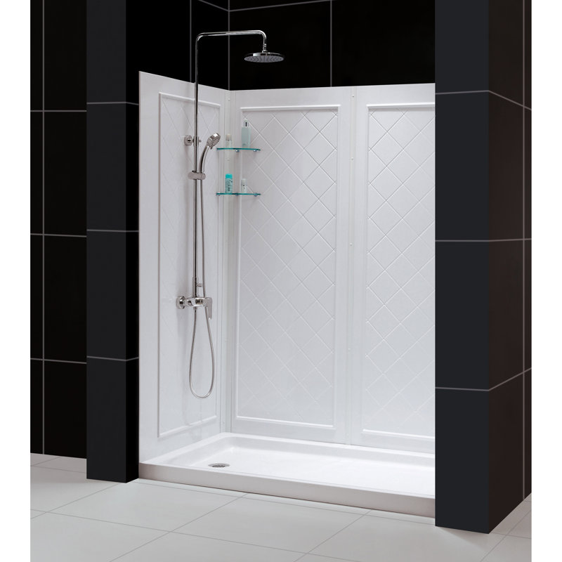 DreamLine Qwall 60" W x 76.75" H Framed Rectangle Shower Stall and Base